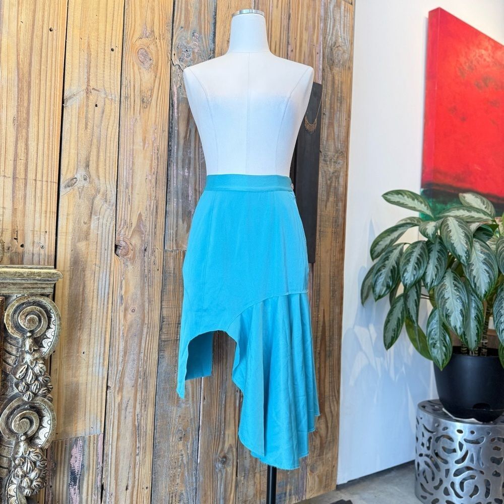 NWT RtA Asymmetrical Skirt Teal Size 2 - Picture 8 of 11